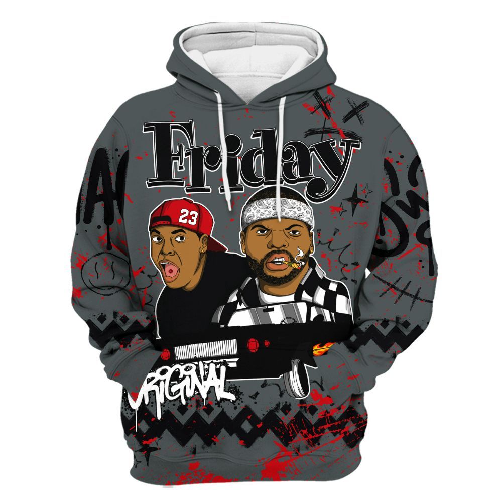 Hoodie To Match Black RM Nigel Sylvester 4s - Friday Sneaker Crayon All Over Print