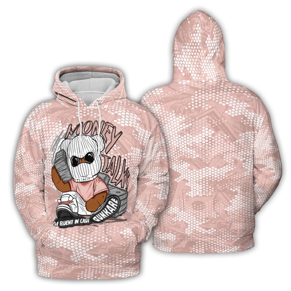 Hoodie To Match Legend Pink 11s Hoodie - Money Talk Bear Banknotes Art Hoodie Unisex