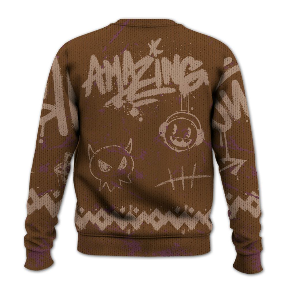 Knitted Sweater To Match Archaeo Brown 3s - Friday Sneaker Crayon