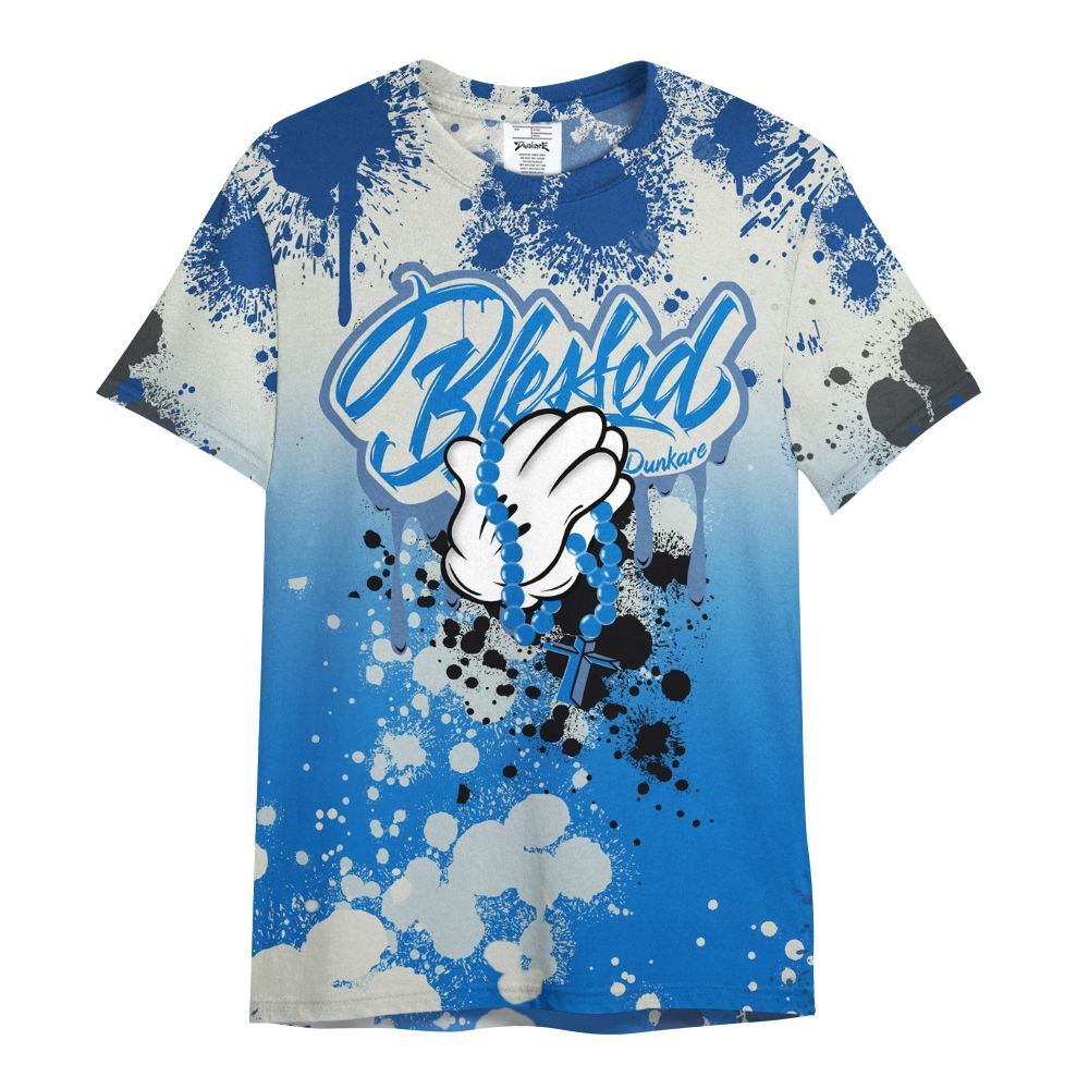 Shirt To Match Blueberry 12s - God Blessed Ink Drip All Over Print
