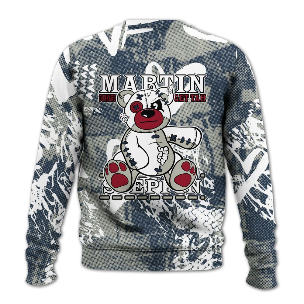 Sweatshirt To Match Navy Blue 2024 6s - Tah Steppin Bear Heart Grunge All Over Print