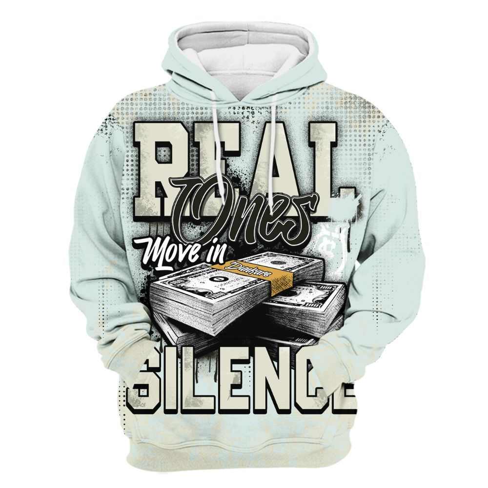 Hoodie To Match Pure Platinum 4s - Move In Silence Money Street Retro All Over Print
