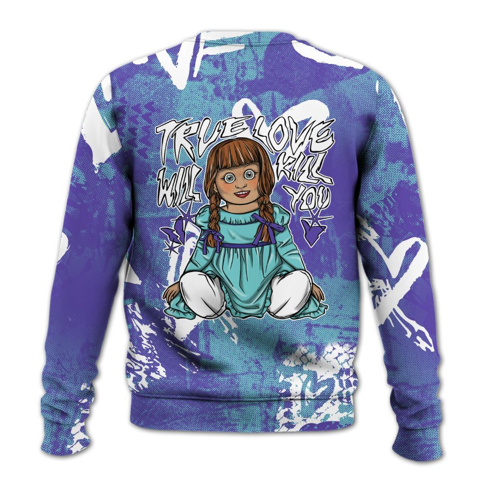 Sweatshirt To Match Low Hornets 1s - Genuine Loves Bear Heart Grunge All Over Print