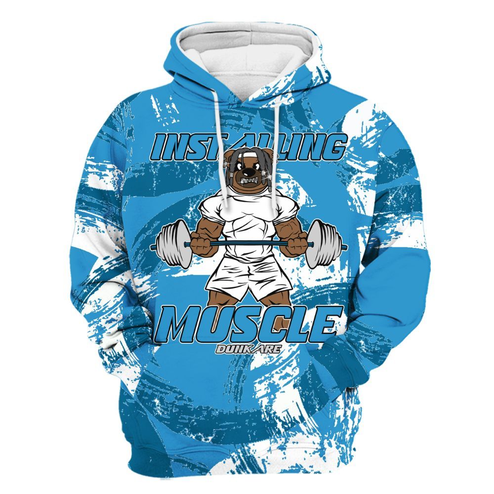 Hoodie To Match Powder Blue 9s - Installing Muscle Bear Circle Slpash All Over Print