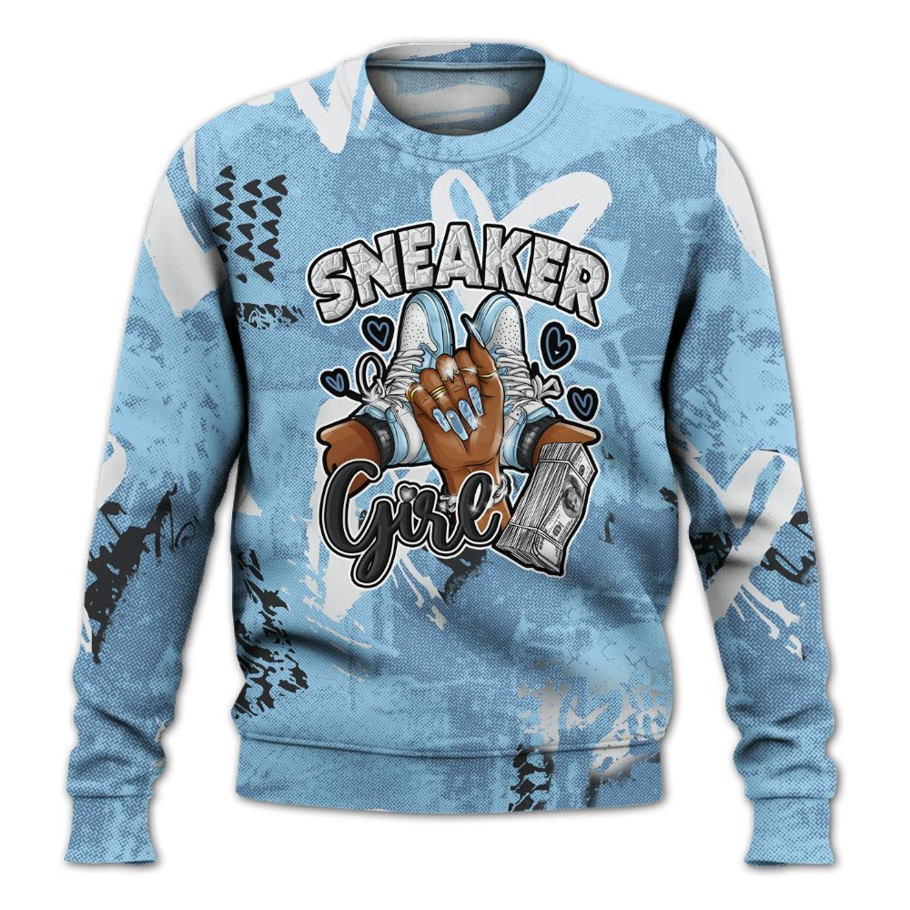Sweatshirt To Match Legend Blue 11s - Sneakerz Girlz Heart Grunge All Over Print