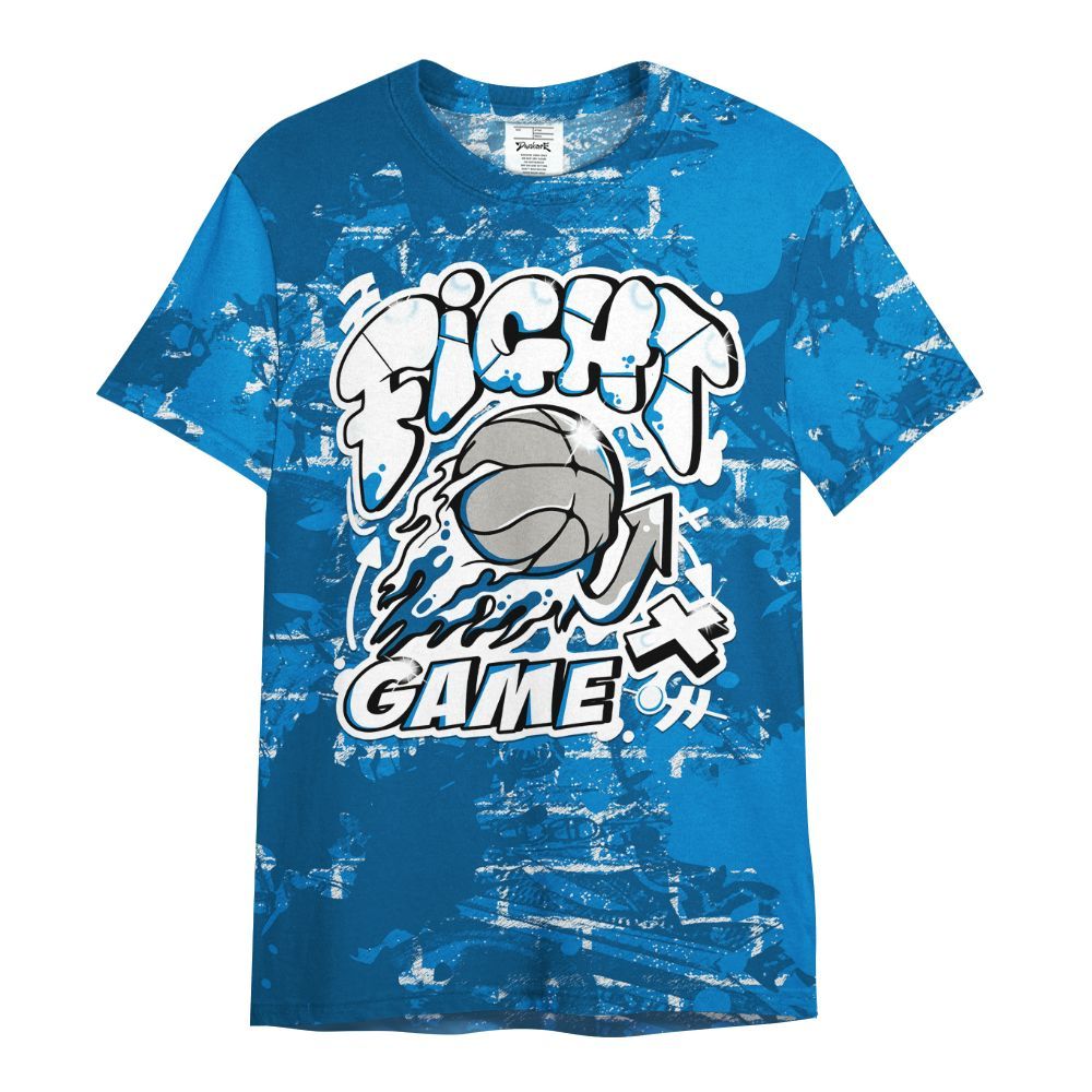 Shirt To Match Industrial Blue 4s - Fighter Games Graphic Street Art All Over Print