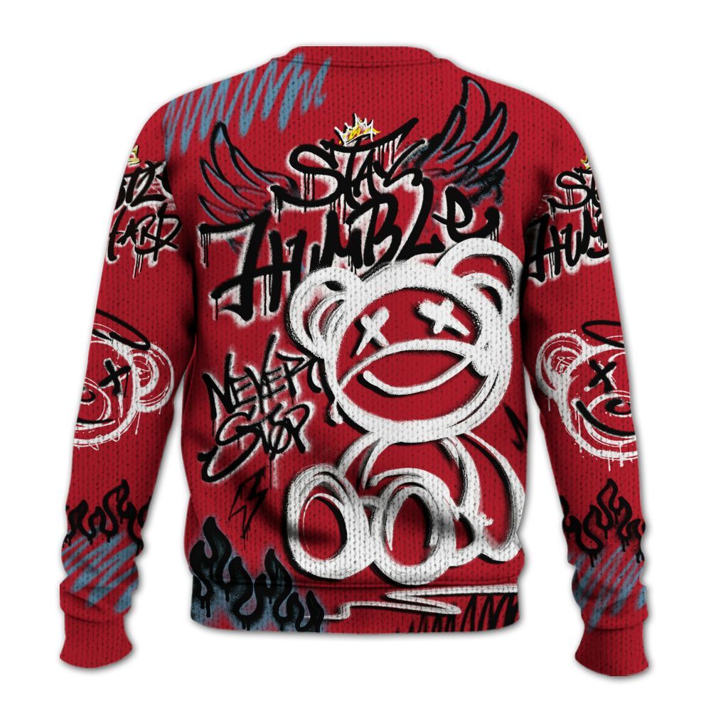 Knitted Sweater To Match Retro Raging Bull 5s - Humble Drip Streetwear Graffity