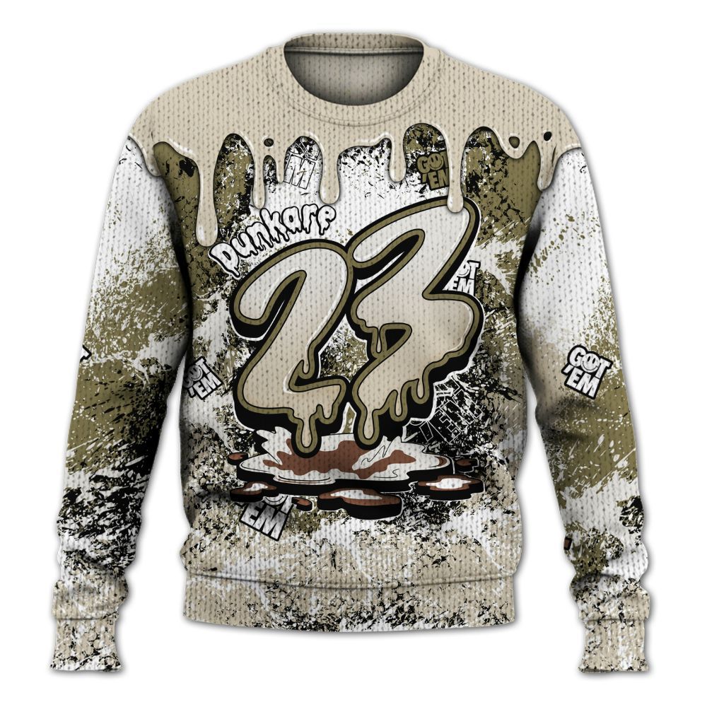 Sweater To Match Sail Neutral Olive 6s - Dripping 23 Drip Graphic