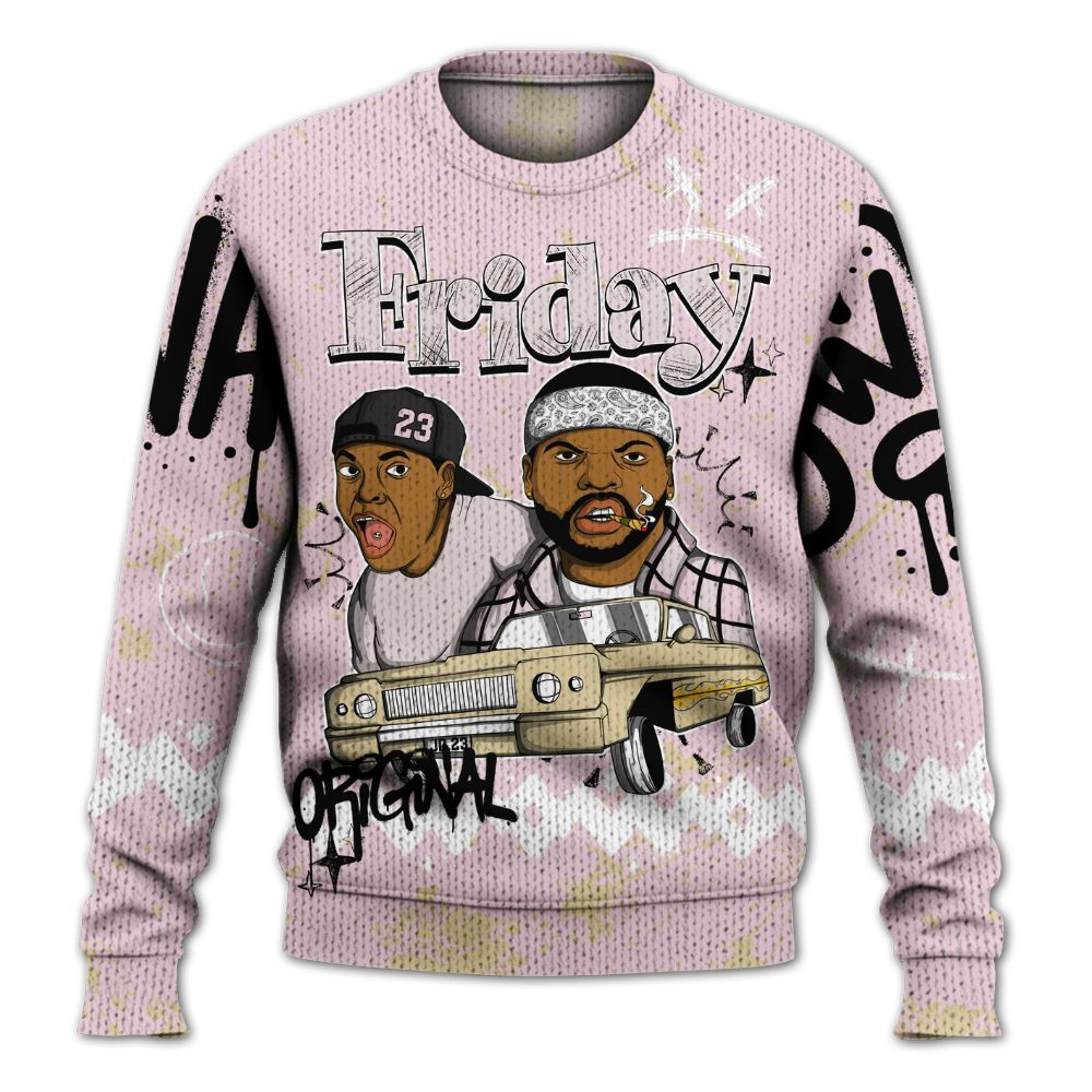 Sweater To Match Denim Iced Carmine 4s - Friday Sneaker Crayon Graphic
