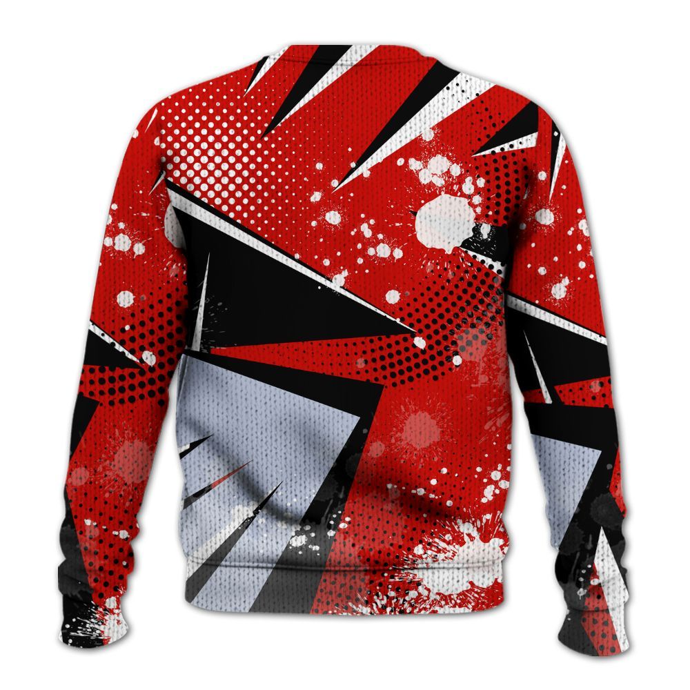 Knitted Sweater To Match Fire Red 6s - Poly Trust No One Dripping