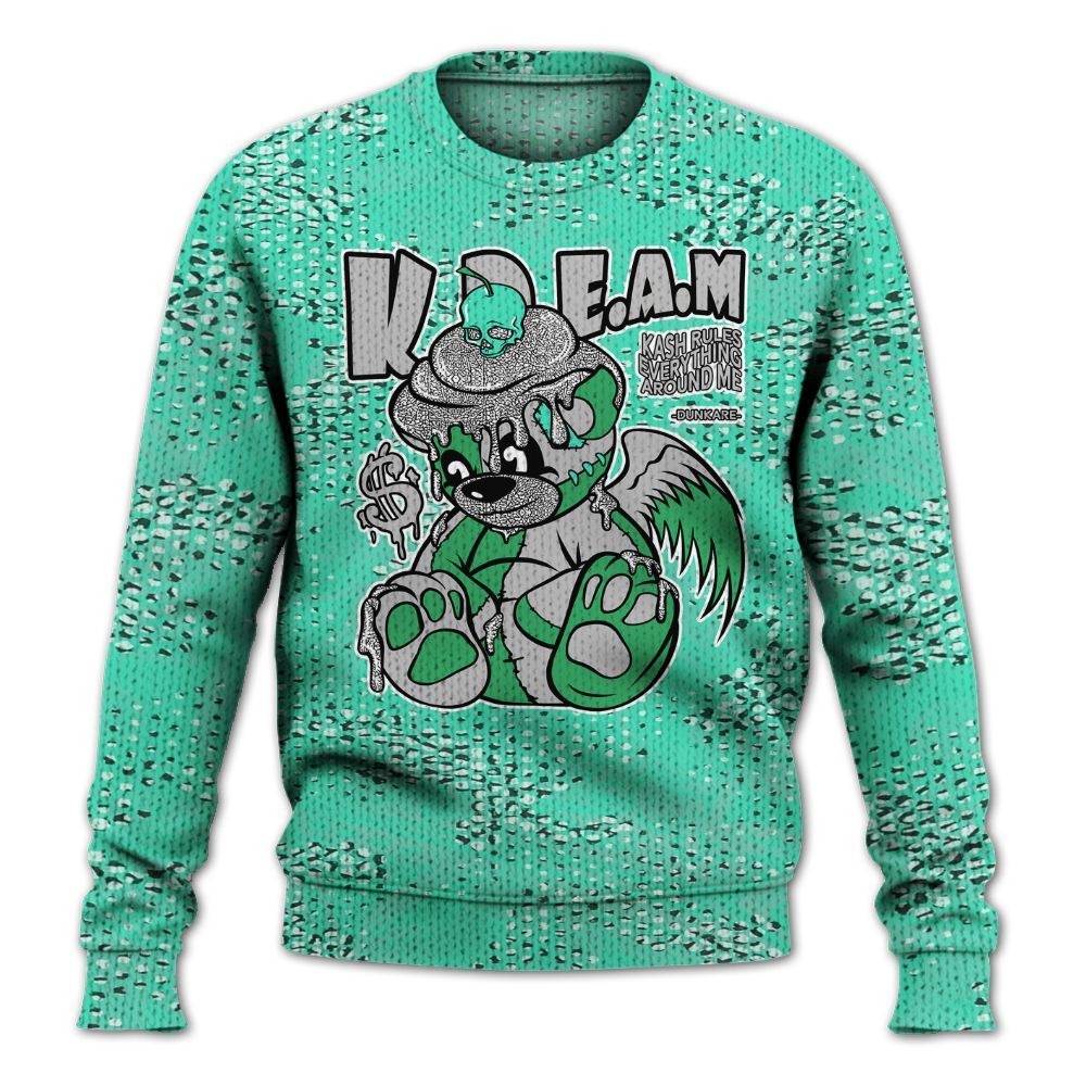 Knitted Sweater To Match Black Green Glow 3s - Loot Bear