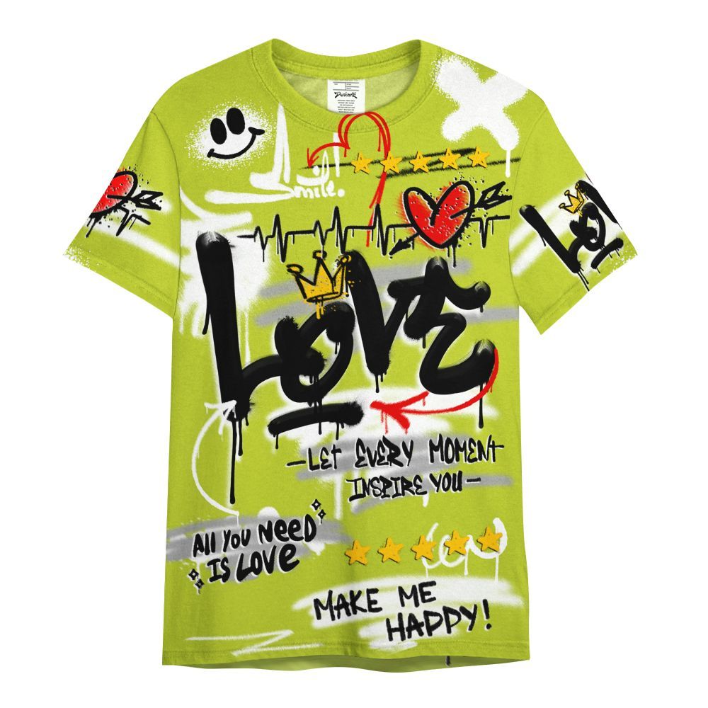 Shirt To Match Bright Cactus 13s - Happy Love Beats Graffiti Streetwear All Over Print