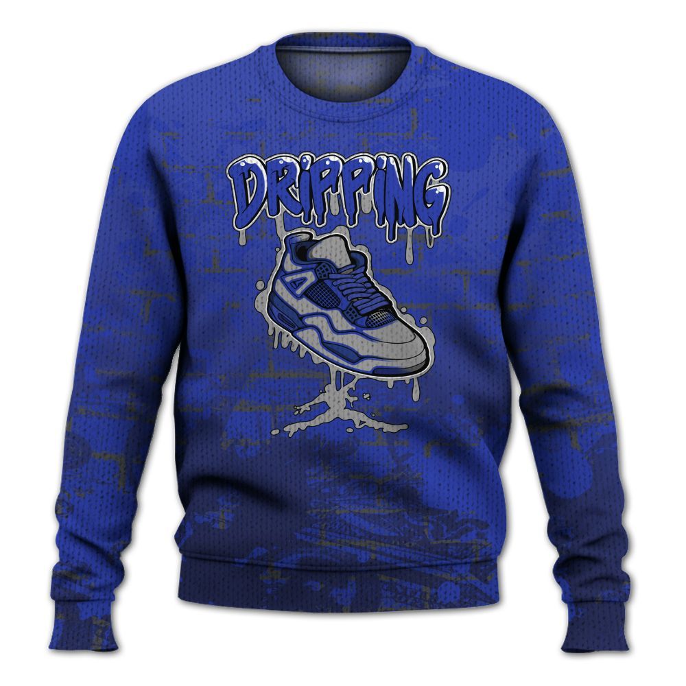 Knitted Sweater To Match Air Max Plus Black Racer Blue - Dripping Shoe 4S Graphic Street Art