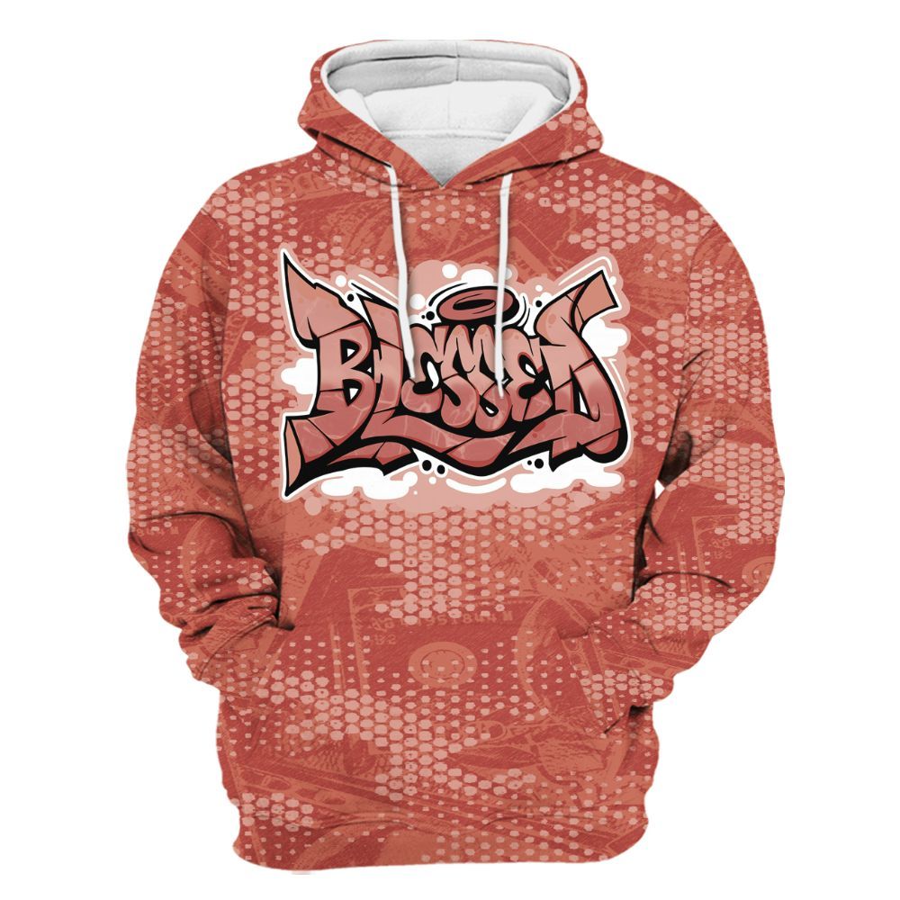 Hoodie To Match Dune Red 13s - Blessing Graphic Banknotes All Over Print