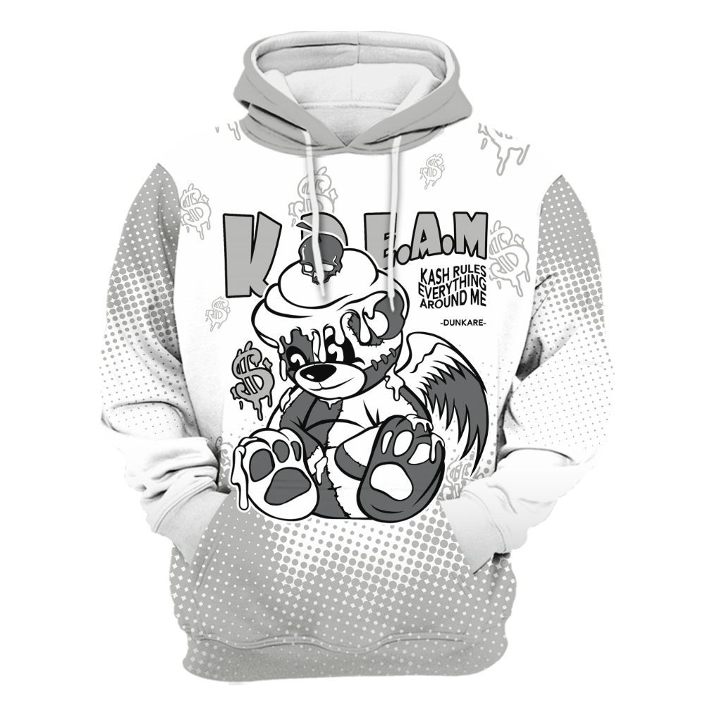Hoodie To Match Retro Wet Cement 4s - Loot Bear Unique Drip All Over Print