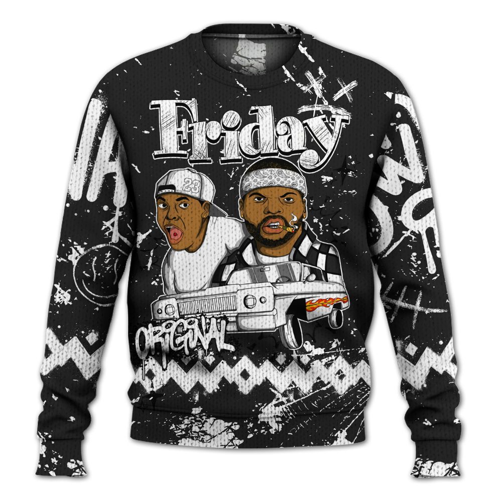 Knitted Sweater To Match Black Cat NET 4s - Friday Sneaker Crayon