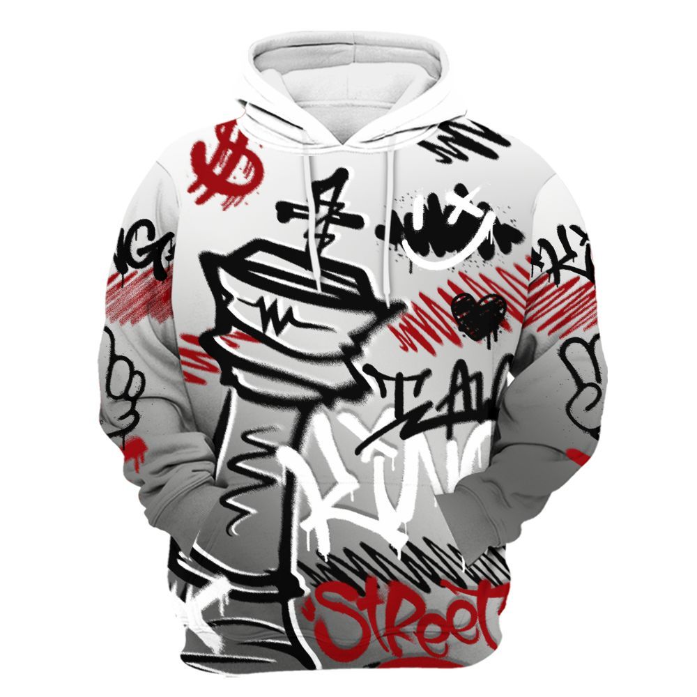 Hoodie To Match Metallic Silver 14s - Street King Chess Streetwear All Over Print