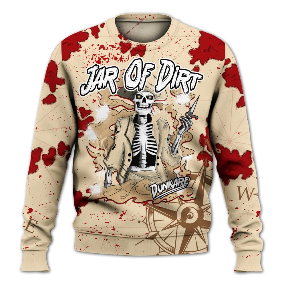 Sweatshirt To Match Dunk Low Strawberry Waffle - Skeleton Jar Of Dirt Retro All Over Print