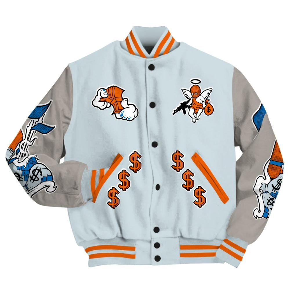 Varsity Jacket To Match Retro High OG Alaska 1s - Ones Move In Silence Graphic All Over Print