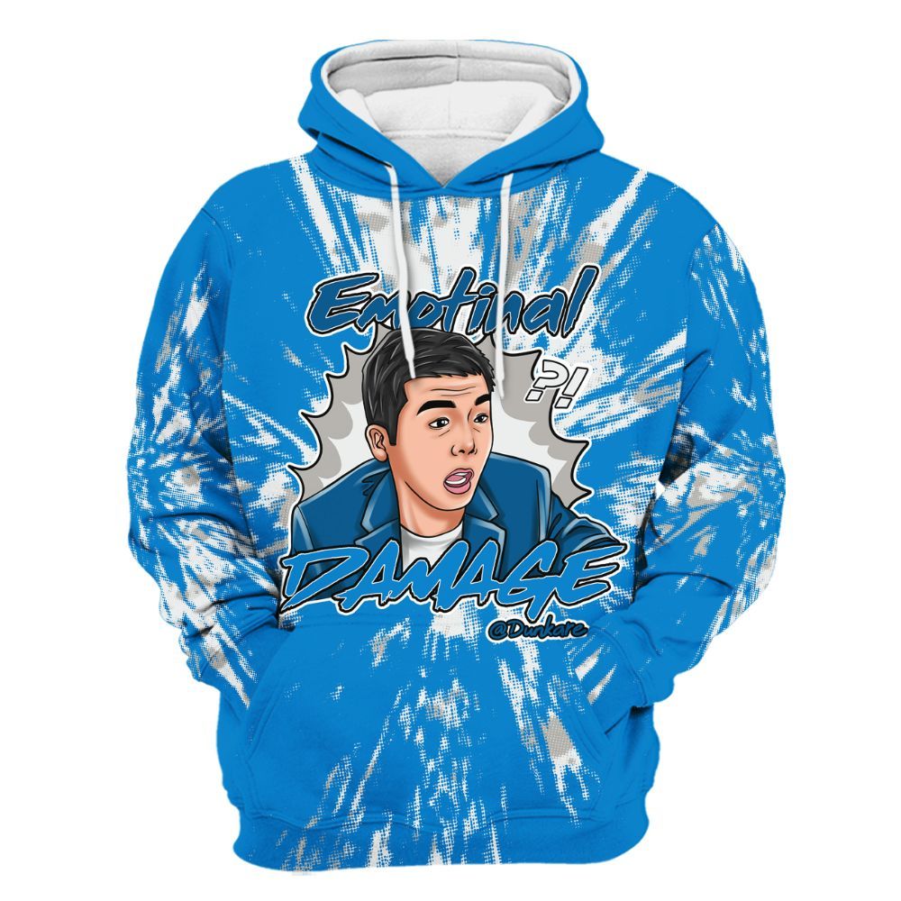 Hoodie To Match Industrial Blue 4s - Damaged Meme Shirt Unisex Outfit All Over Print