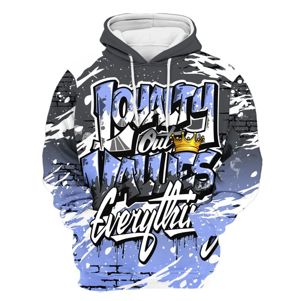 Hoodie To Match Retro Awake Racer Blue - Values Of Loyalty Drip All Over Print
