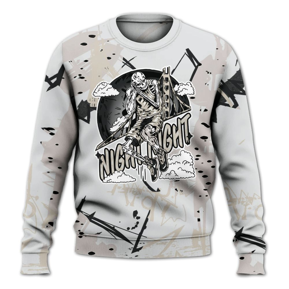 Sweatshirt To Match Retro Reverse Metallic 5s - Seeya Skeleton Messyz All Over Print