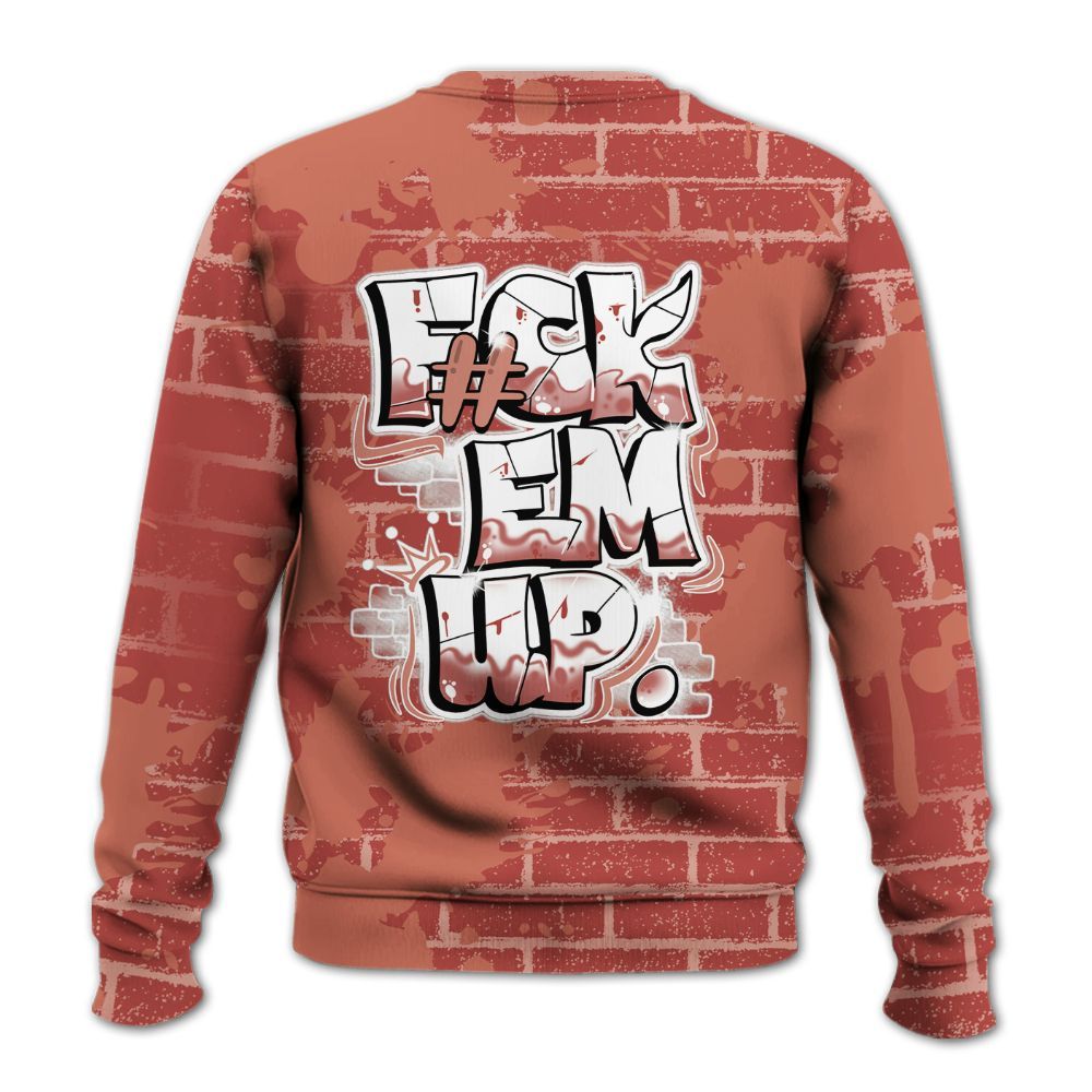 Sweatshirt To Match Dune Red 13s - F#ck Em Graphic Brick Art All Over Print