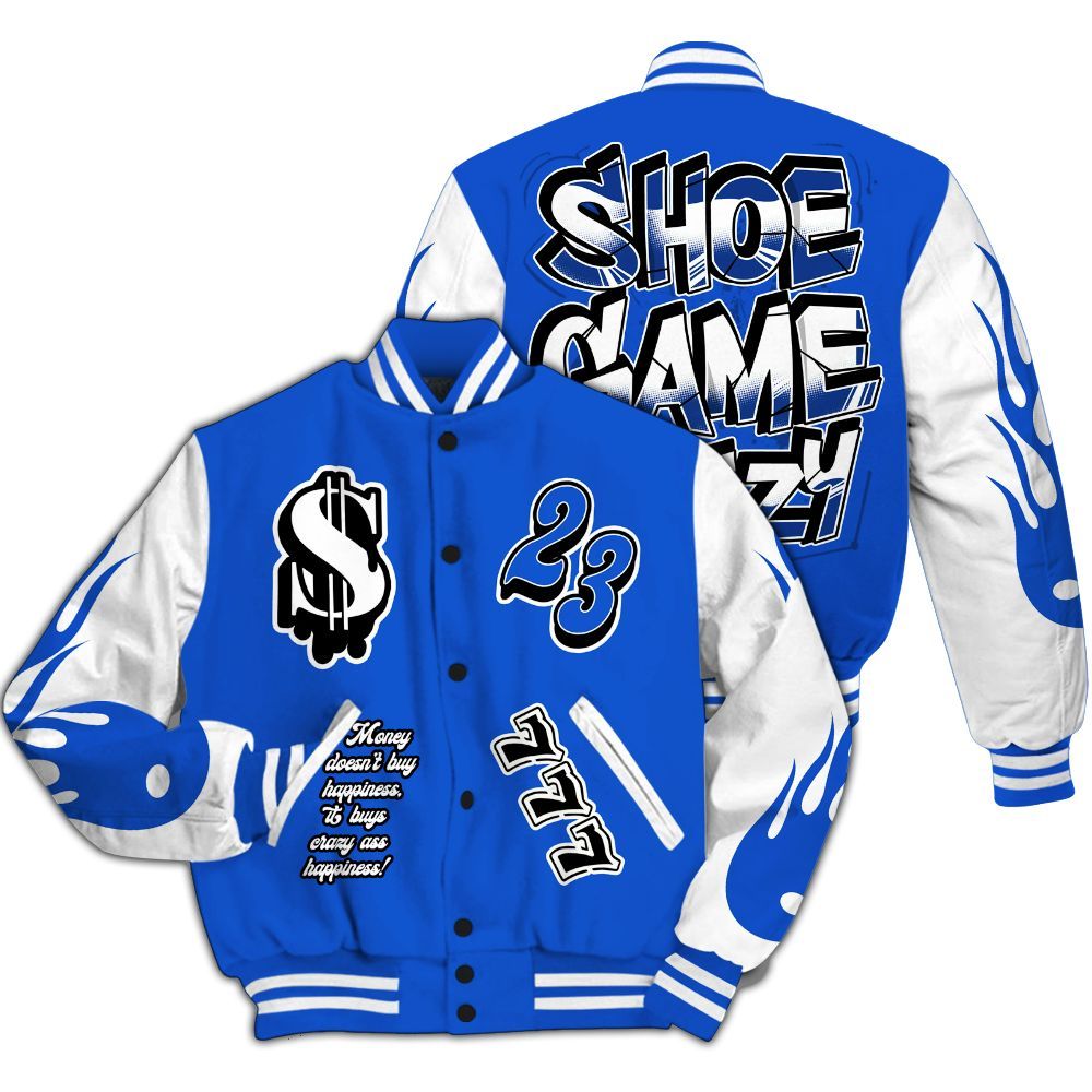 Varsity Jacket To Match Air Foamposite One Royal - Shoe Game Crazy Graphic All Over Print