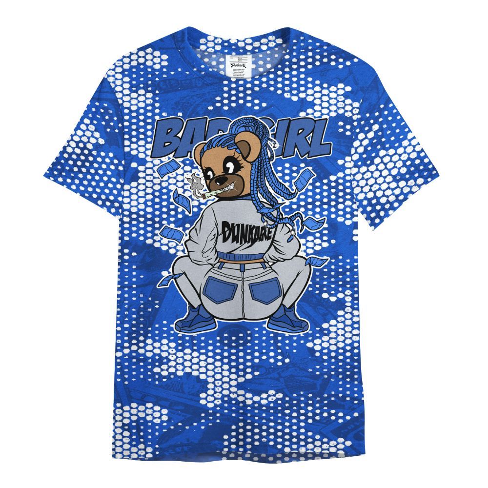 Shirt To Match Air Foamposite One Royal - Rebellious Girl Bear Banknotes Art All Over Print