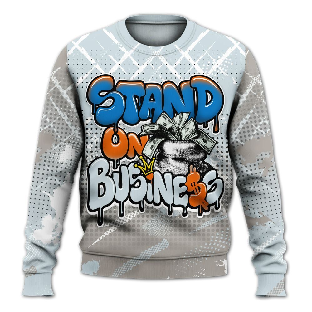 Sweatshirt To Match Retro High OG Alaska 1s - Halftone Stand Business Dripping All Over Print