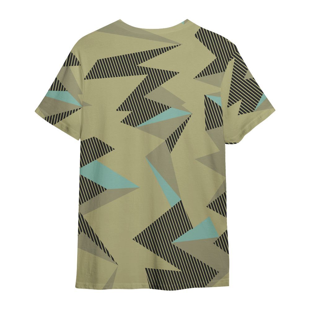 Shirt To Match Dunk Low Suede Olive Aura - Geometric Camouflage Pattern All Over Print