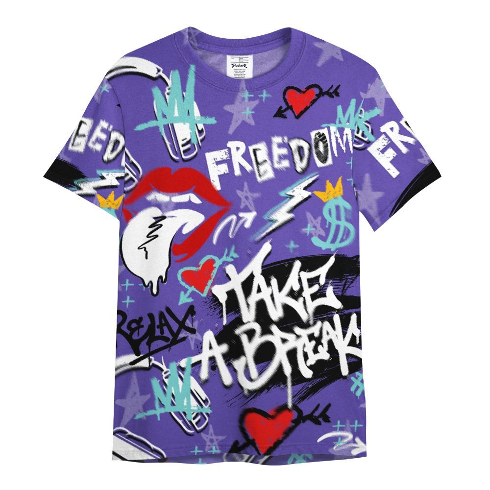 Shirt To Match Low Hornets 1s - Take Break Freedom Graffiti Streetwear All Over Print