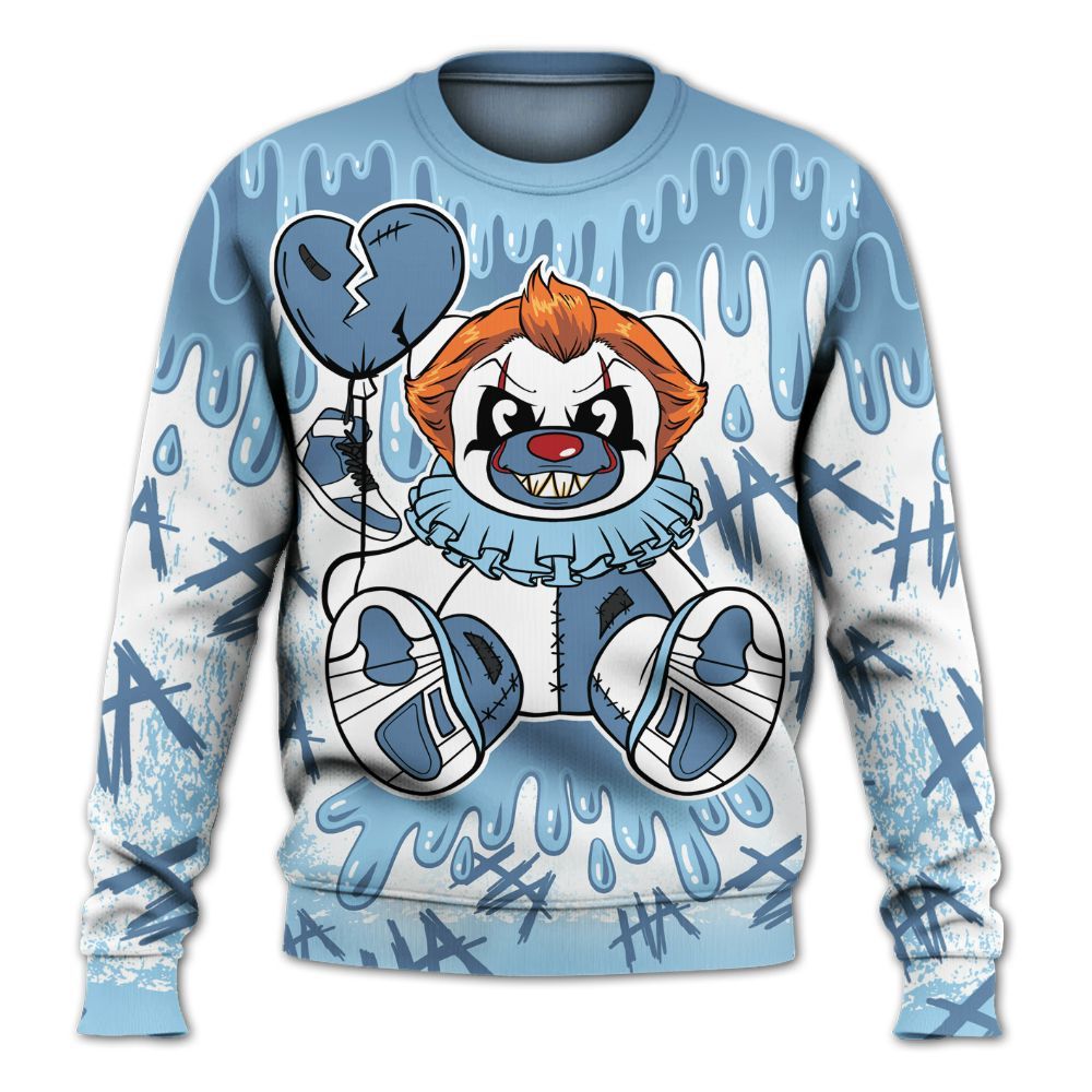 Sweatshirt To Match Legend Blue 11s - Shoe Game Bear Drip All Over Print