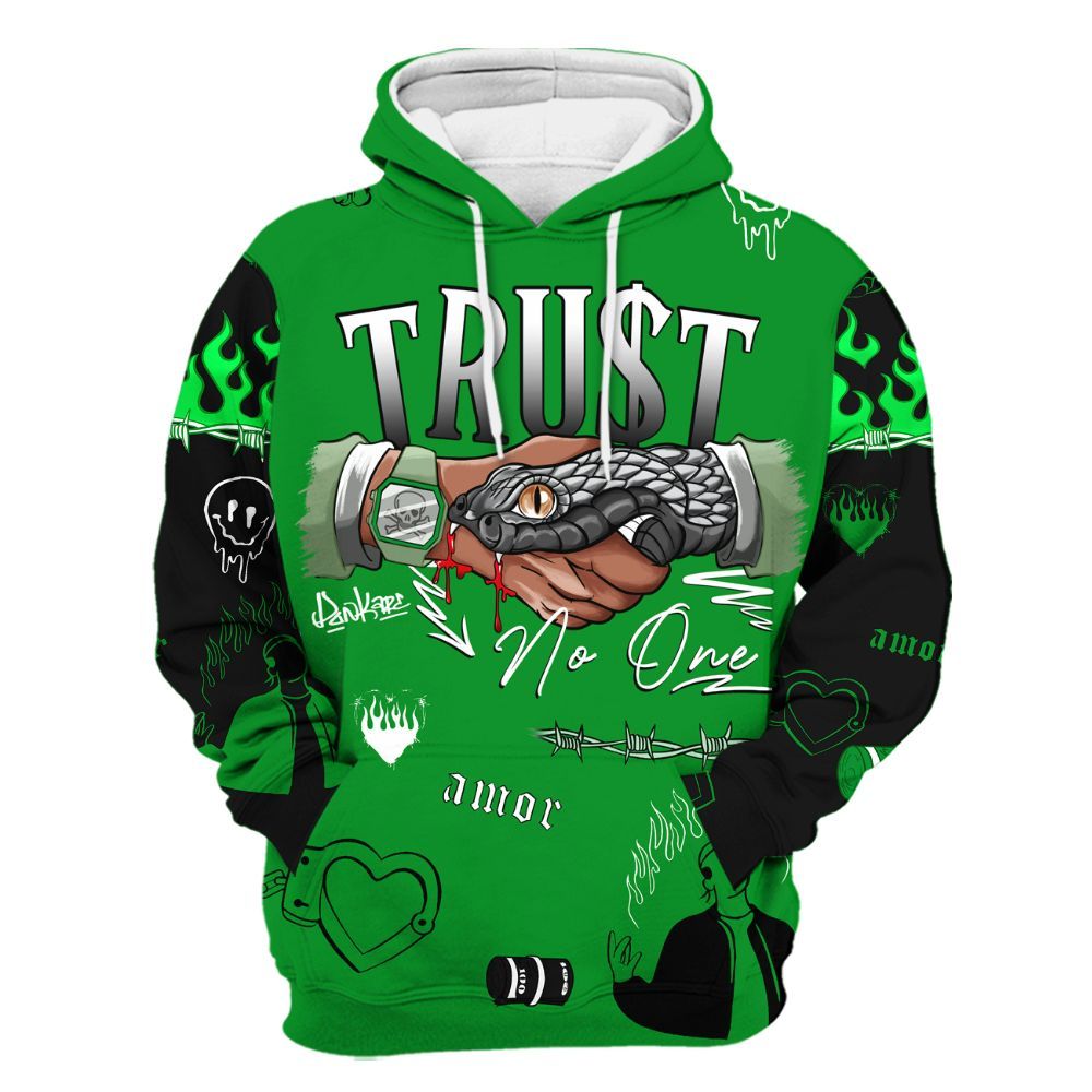 Hoodie To Match Green Spark CJ1 T-Rex - Snake Trust No One All Over Print