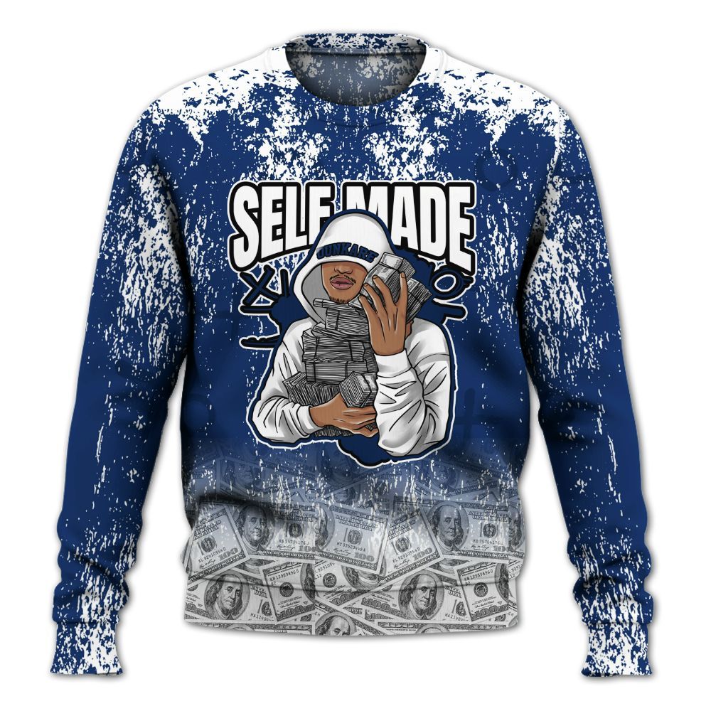 Sweatshirt To Match High OG Deep Royal Blue 1s - Selfmade Unique Grunge All Over Print