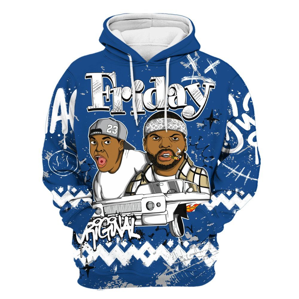 Hoodie To Match Air Ship Royal Blue - Friday Sneaker Crayon All Over Print