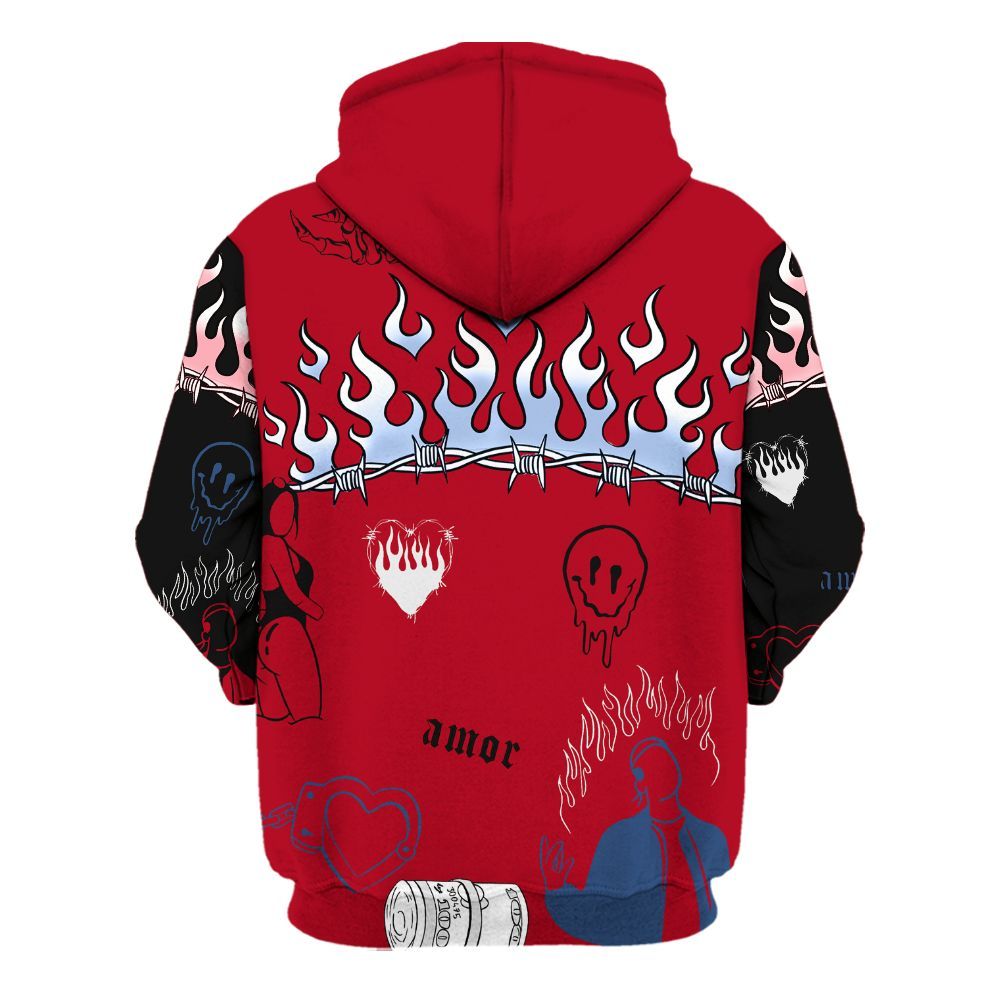 Hoodie To Match Air Griffey Max Black Red Navy Blue 1s - Snake Trust No One All Over Print