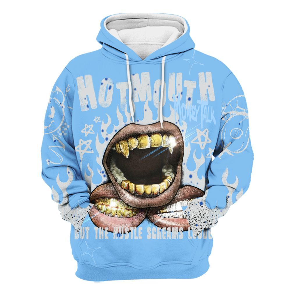Hoodie To Match University Blue 5s - Mouth Burning Street Style All Over Print