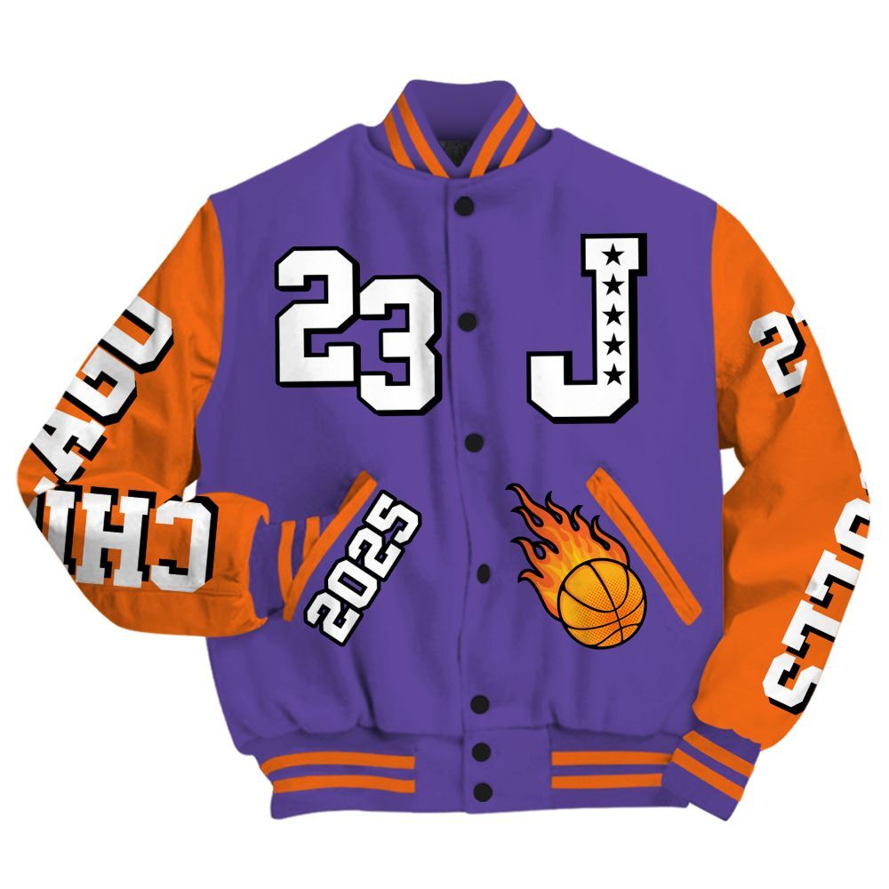 Varsity Jacket To Match Air Max Waffle SP Voltage Purple - Chicago 23 Basketball All Over Print