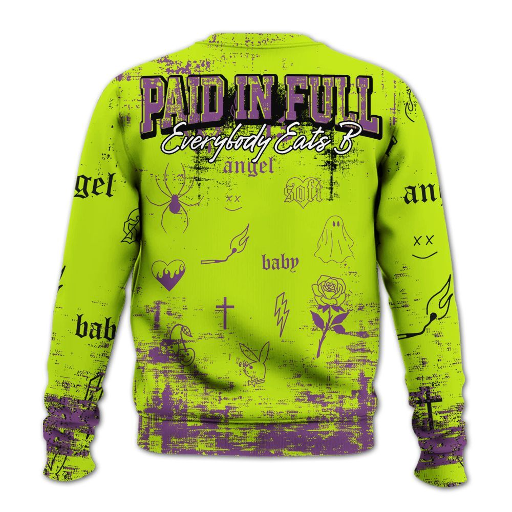 Sweatshirt To Match GS Black Barely Volt 11s - Paid In Full Money Street Graphic All Over Print