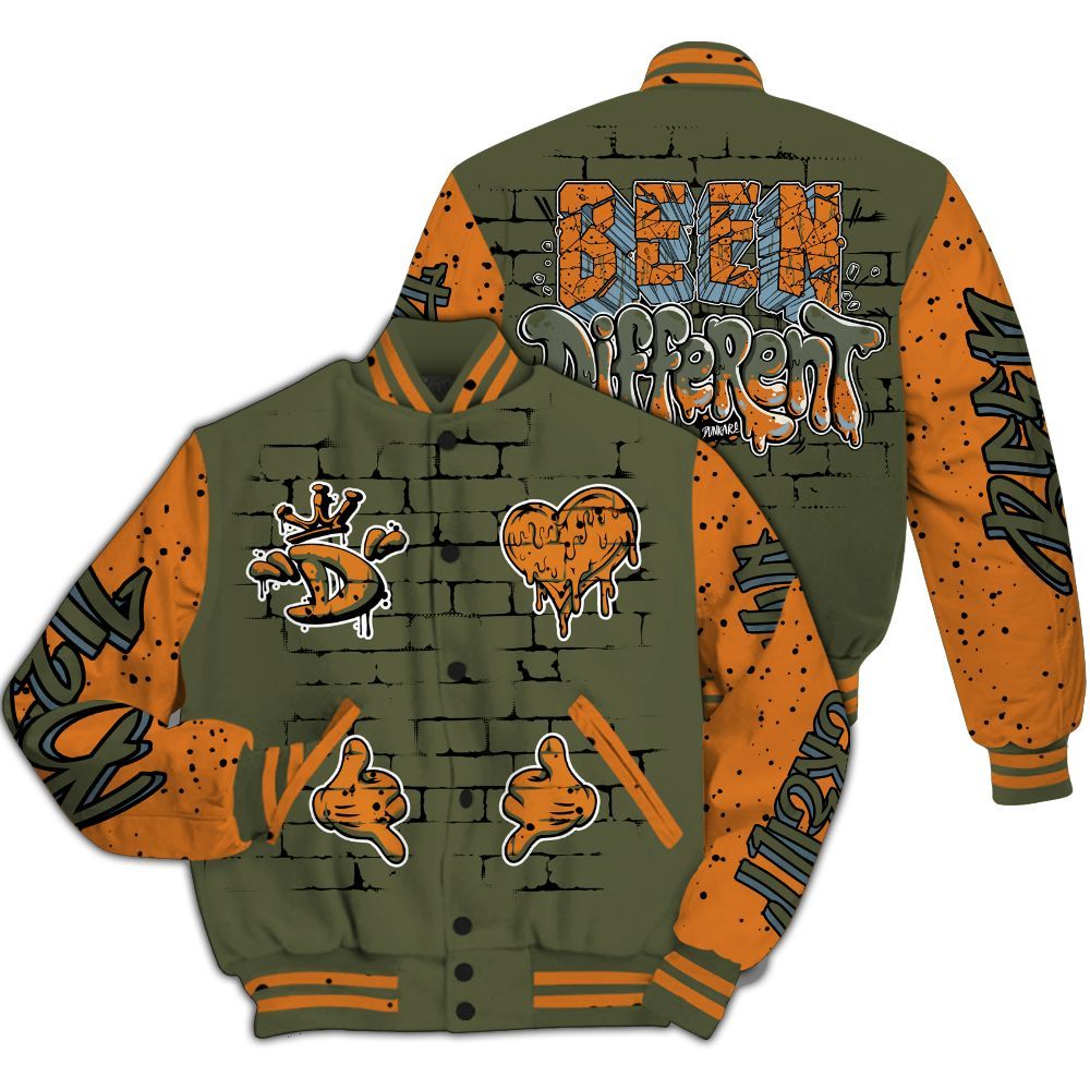 Varsity Jacket To Match Olive 5s - Been Different Grunge Graffiti All Over Print