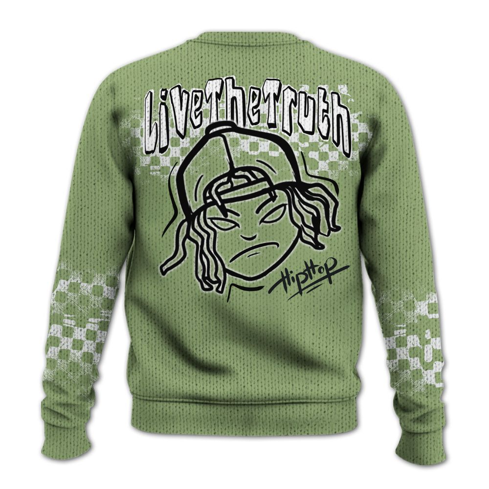 Knitted Sweater To Match Oil Green 4s - Feel Life Street Style