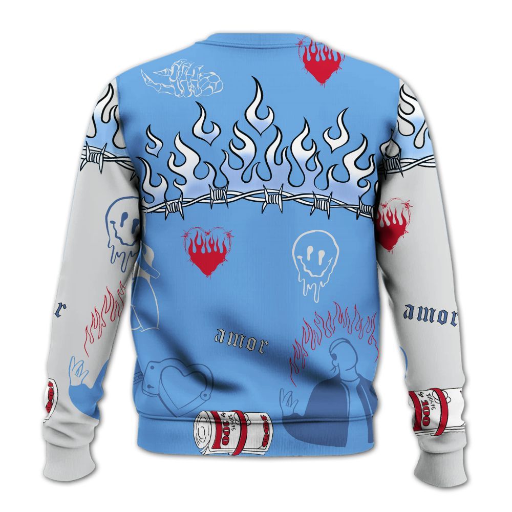 Sweatshirt To Match University Blue 6s - Snake Trust No One All Over Print