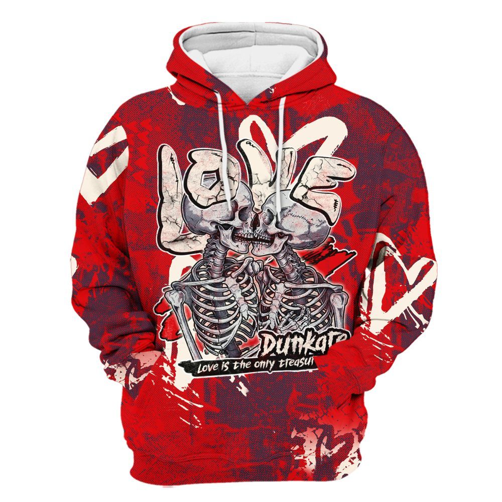 Hoodie To Match Low OG Howard Bison 1s - Skull Love All Over Print