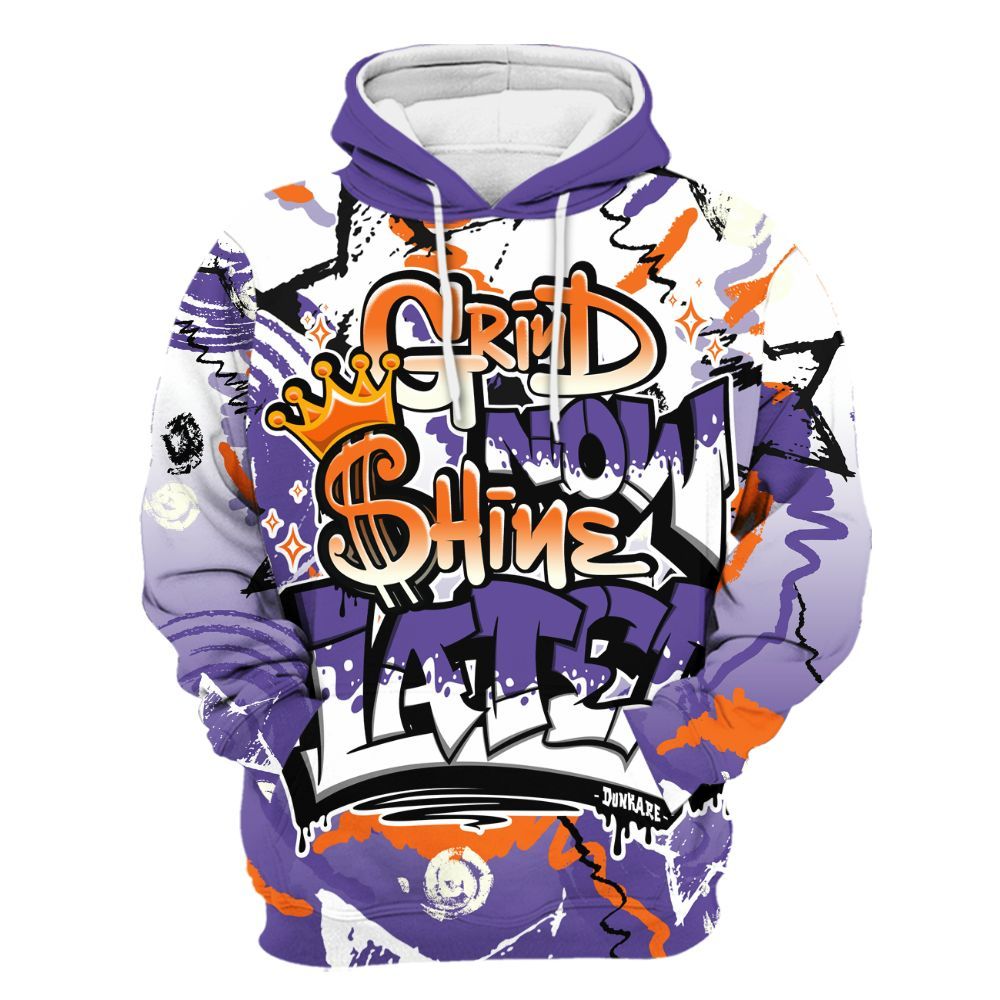 Hoodie To Match Air Max Waffle SP Voltage Purple - Grind Shine Later Drip All Over Print