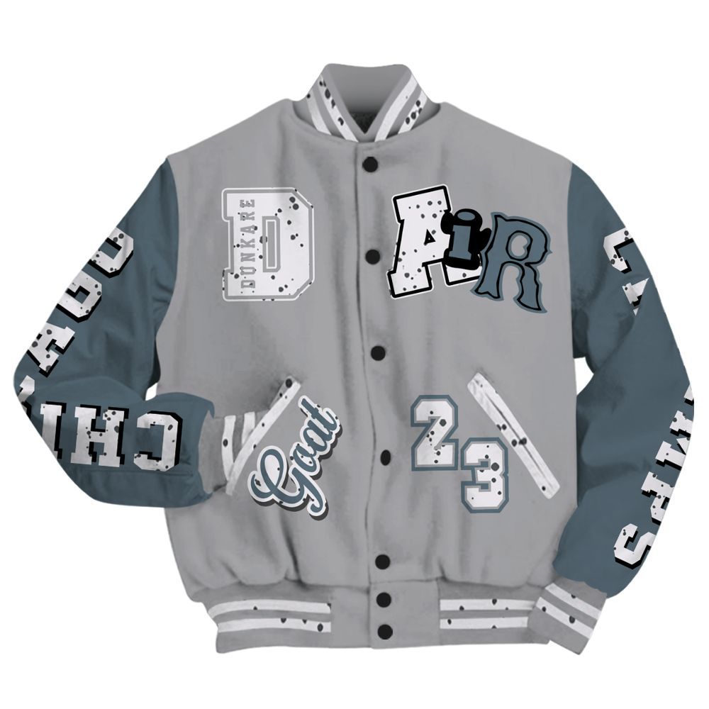 Varsity Jacket To Match Retro Light Graphite Wolf Grey 5s - AIR Number 23 GOAT All Over Print