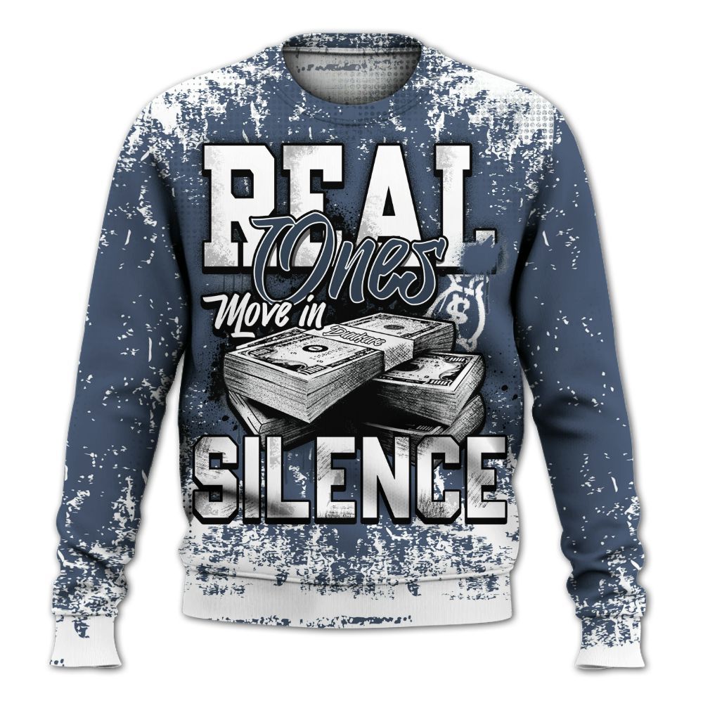Sweatshirt To Match Low Diffused Blue 11s - Move In Silence Money Street Retro All Over Print