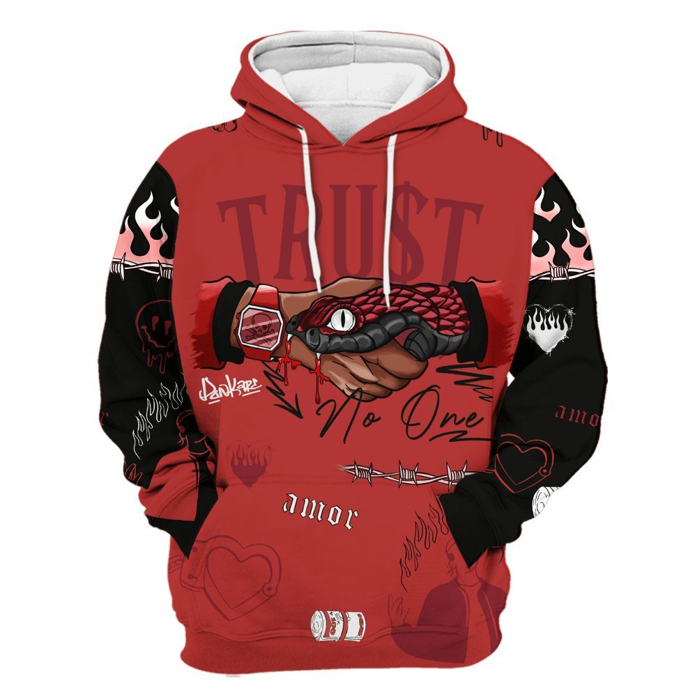 Hoodie To Match Bred Reimagined 4s - Snake Trust No One All Over Print