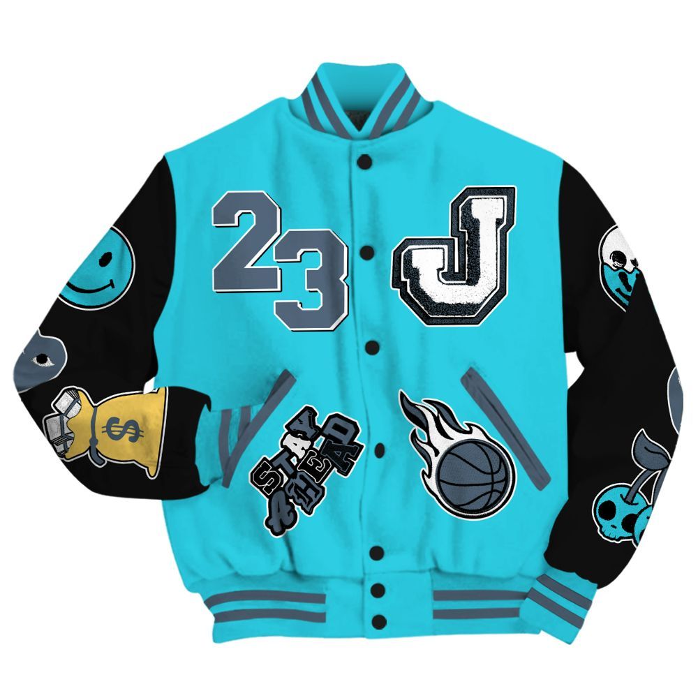 Varsity Jacket To Match Retro Gamma Blue 11s - Hustles Money Number 23 All Over Print