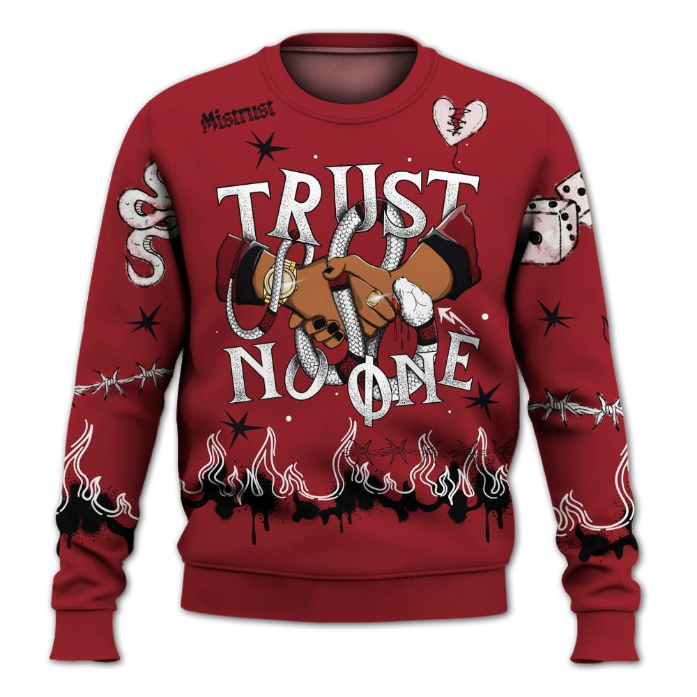 Sweatshirt To Match High Black Toe Reimagined 1s - Trust No One Snake-Bite Doodle Crayon All Over Print